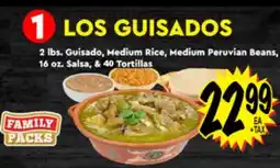 Superior Grocers 2 lbs. Guisado, Medium Rice, Medium Peruvian Beans, 16 oz. Salsa, & 40 Tortillas offer