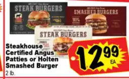 Superior Grocers Steakhouse Certified Angus Patties or Holten Smashed Burger offer
