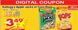 Superior Grocers Kellogg's Apple Jacks or Corn Pops offer