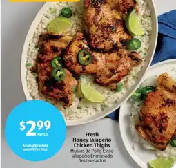 Aldi Fresh Honey Jalapeño Chicken Thighs offer