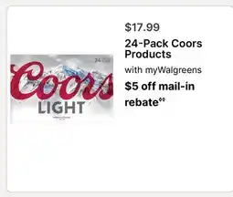 Walgreens 24-Pack Coors Products offer