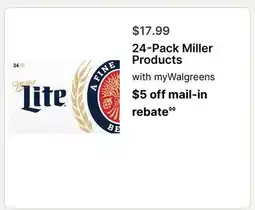 Walgreens 24-Pack Miller Products offer