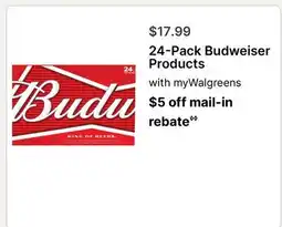 Walgreens 24-Pack Budweiser Products offer