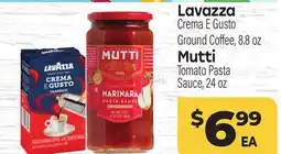 Tony’s Fresh Market Lavazza Crema E Gusto Ground Coffee, 8.8 oz Mutti Tomato Pasta Sauce, 24 oz offer