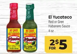 Tony’s Fresh Market El Yucateco Red or Green Habanero Sauce offer