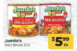 Tony’s Fresh Market Juanita's Select Menudo offer