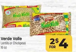 Tony’s Fresh Market Verde Valle Lentils or Chickpeas offer