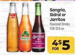 Tony’s Fresh Market Sangría, Sidral or Jarritos Flavored Drinks offer