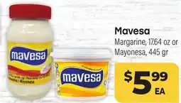 Tony’s Fresh Market Mavesa Margarina, 17.64 oz Mayonesa, 445 gr offer