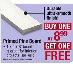 Menards Primed Pine Board offer