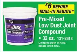 Menards Pre-Mixed Low Dust Joint Compound offer