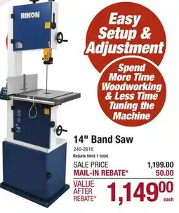 Menards 14 Band Saw offer