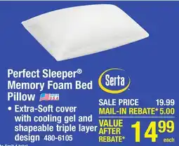 Menards Serta Perfect Sleeper Memory Foam Bed Pillow offer