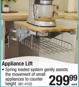 Menards Appliance Lift offer