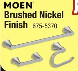 Menards MOEN Brushed Nickel Finish offer