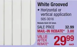 Menards White Grooved 4 x 8 WALL PANELING offer