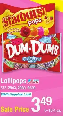 Menards Lollipops offer