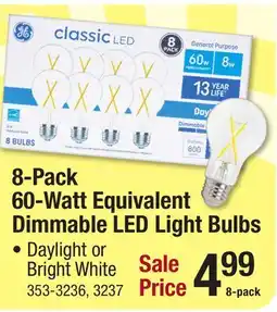 Menards 8-Pack 60-Watt Equivalent Dimmable LED Light Bulbs offer