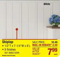 Menards DAKOTA Shiplap offer
