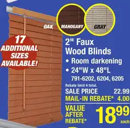 Menards 2 Faux Wood Blinds offer