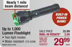 Menards Up to 1,000 Lumen Flashlight offer