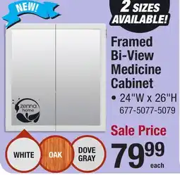 Menards Framed Bi-View Medicine Cabinet offer