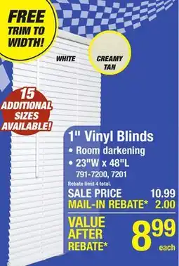 Menards 1 Vinyl Blinds offer