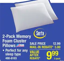 Menards 2-Pack Memory Foam Cluster Pillows offer