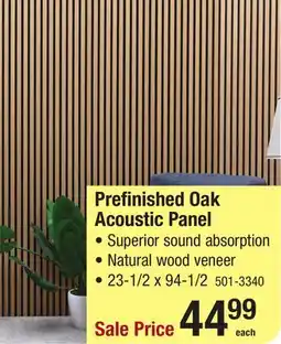 Menards Prefinished Oak Acoustic Panel offer