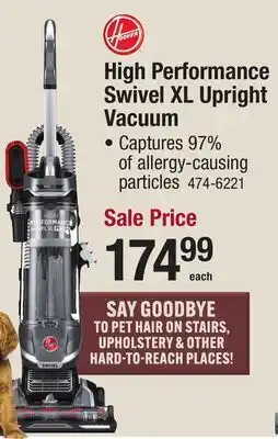 Menards Hoover High Performance Swivel XL Upright Vacuum offer