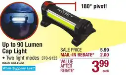 Menards Up to 90 Lumen Cap Light offer