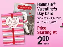Menards Hallmark Valentine's Day Card offer