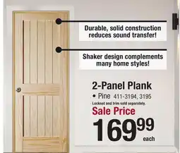 Menards Mastercraft 2-Panel Plank 30W x H Prehung Doors offer
