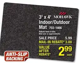 Menards MOHAWK 3' x 4' Indoor/Outdoor Mat offer