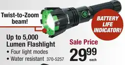 Menards Up to 5,000 Lumen Flashlight offer