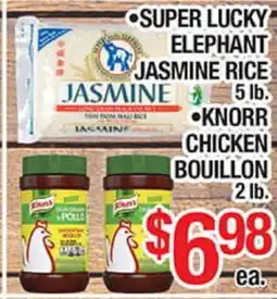 Torres Supermercado • SUPER LUCKY ELEPHANT JASMINE RICE 5 lb. • KNORR CHICKEN BOUILLON 2 lb offer