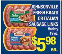Torres Supermercado JOHNSONVILLE FRESH BRATS OR ITALIAN SAUSAGE LINKS offer