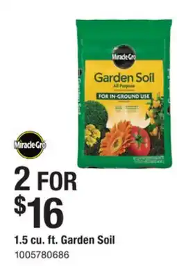 The Home Depot MIRACLE-GRO 1.5 cu. ft. Garden Soil offer