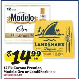 Winn Dixie 12 Pk Corona Premier, Modelo Oro or LandShark offer