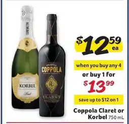 Winn Dixie Coppola Claret or Korbel offer
