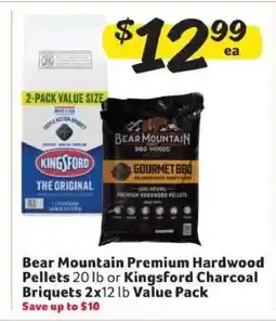 Winn Dixie Bear Mountain Premium Hardwood Pellets or Kingsford Charcoal Briquets offer