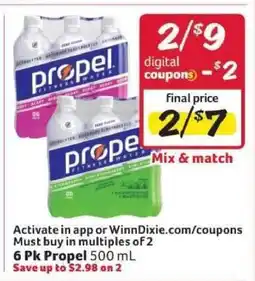 Winn Dixie 6 Pk Propel offer