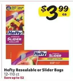Winn Dixie Hefty Resealable or Slider Bags offer
