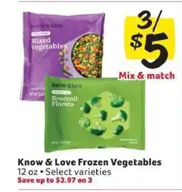 Winn Dixie Know & Love Frozen Vegetables offer