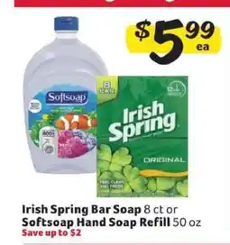 Winn Dixie Irish Spring bar soap or Softsoap hand soap refill offer