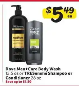 Winn Dixie Dove Men+Care Body Wash or TRESemmé Shampoo or Conditioner offer