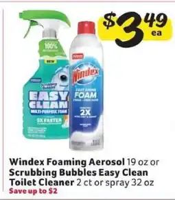 Winn Dixie Windex Foaming Aerosol or Scrubbing Bubbles Easy Clean Toilet Cleaner offer