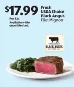 Aldi Fresh USDA Choice Black Angus Filet Mignon offer