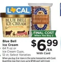 Kroger Blue Bell Ice Cream offer