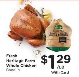 Kroger Fresh Heritage Farm Whole Chicken offer